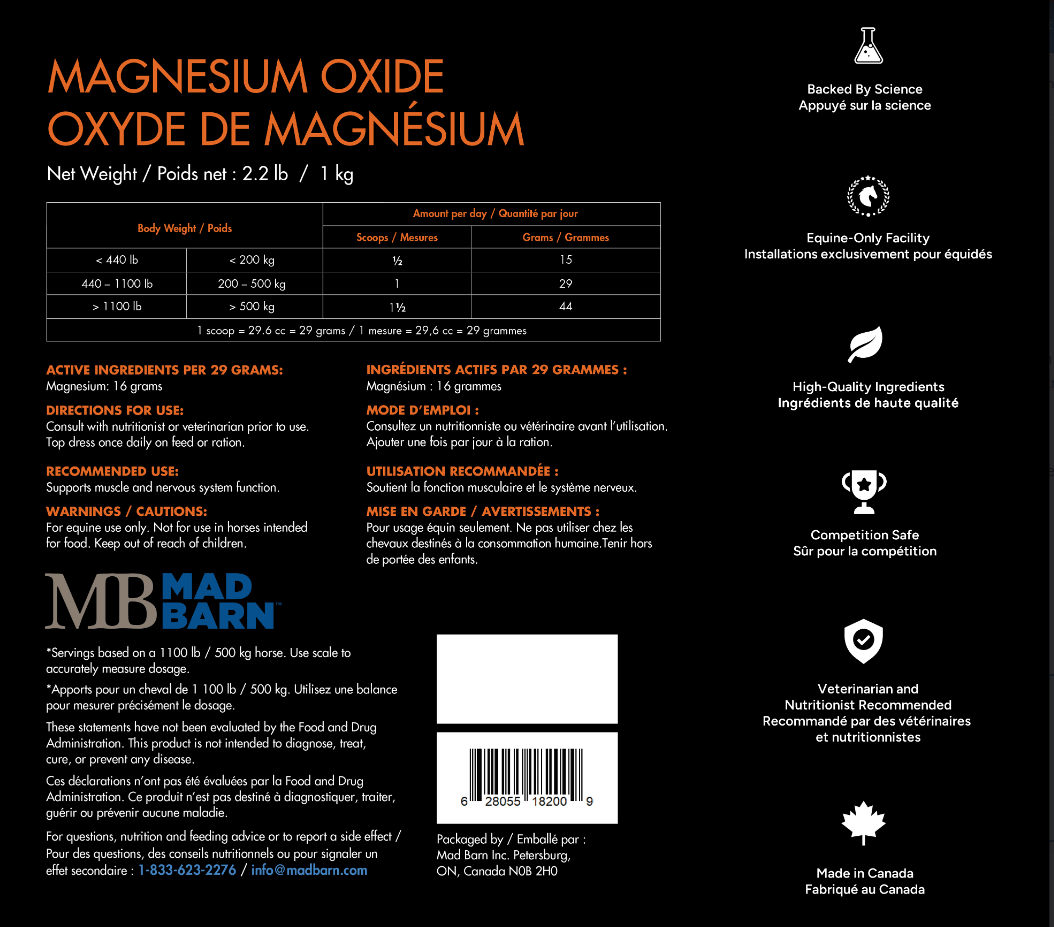 Mad Barn Magnesium Oxide 1kg