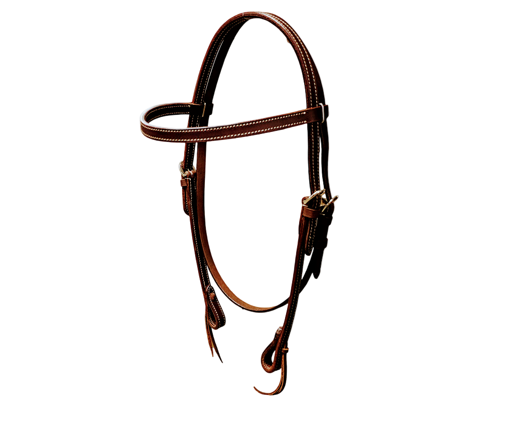 Double Buckle Stitched Browband Headstall (26-203)