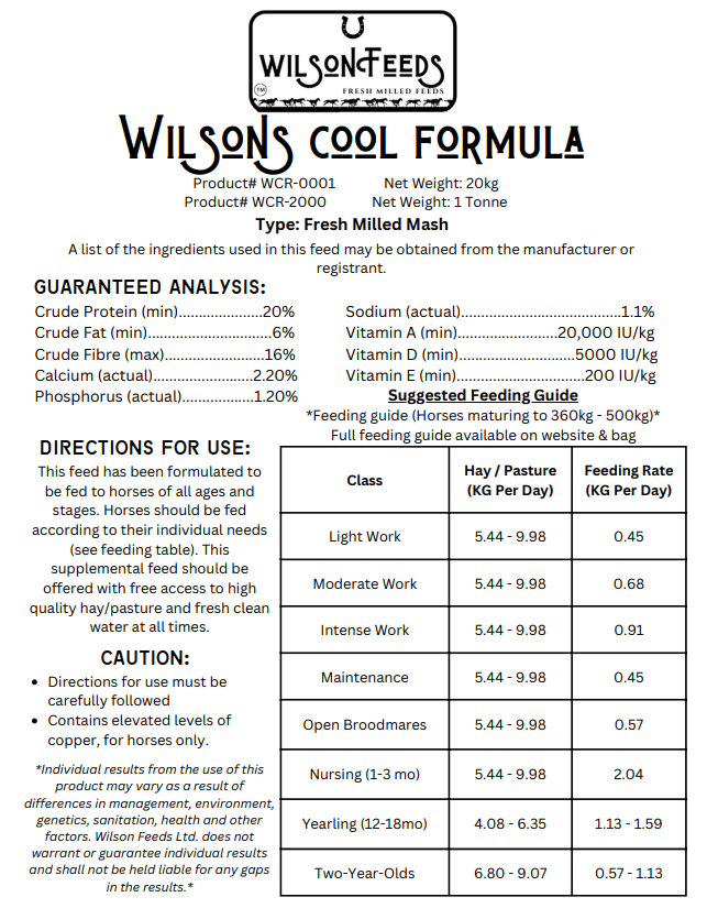 Wilson Feeds - Cool Formula
